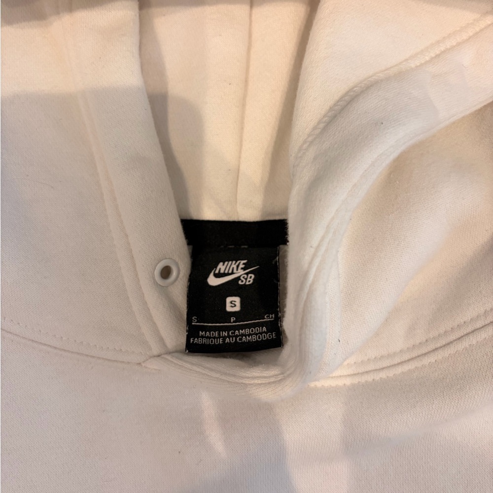 Nike Cream Hoodie with Teal and Black Logo - Picture 3 of 4